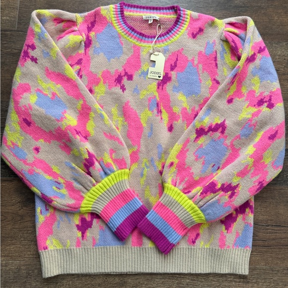 JODIFL Sweaters - Balloon sleeve thick colorful sweater